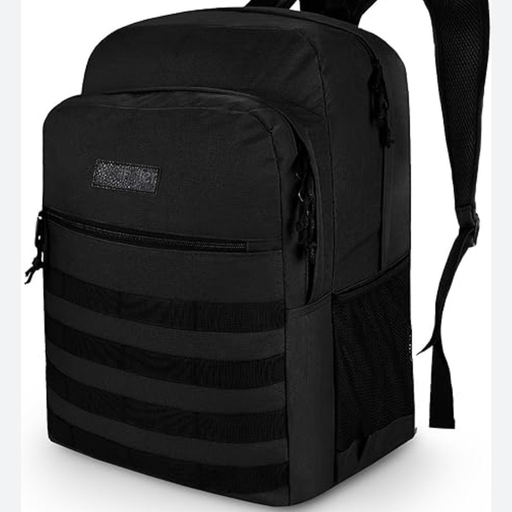 Wrangler Black Tactical Backpack with Durable Design